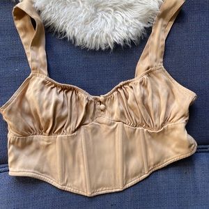 Corset satin crop top